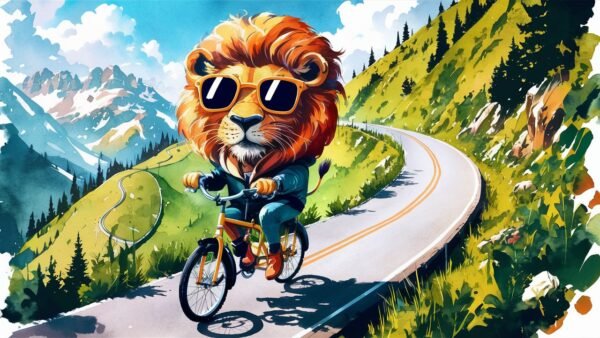 Lion on a Bicycle