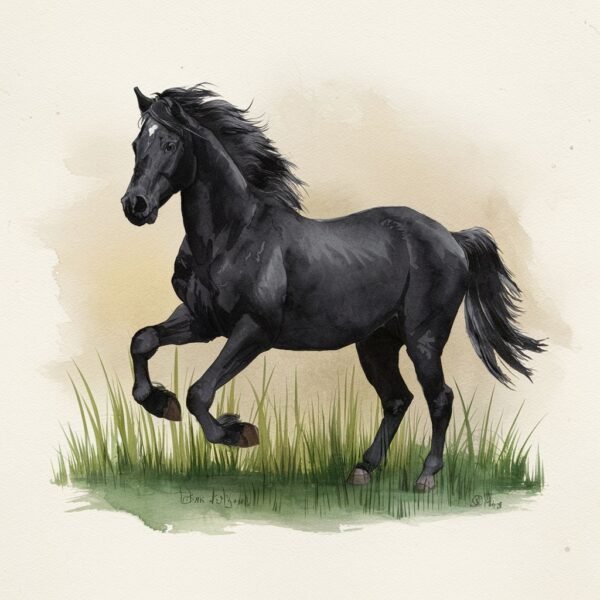 Majestic Obsidian Stallion